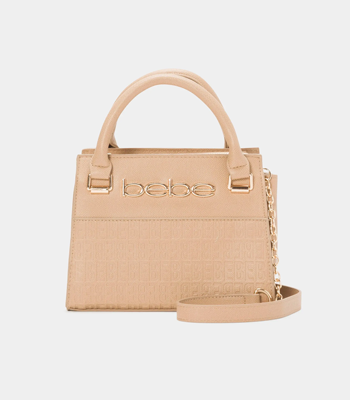 BEBE ZURI SMALL SATCHEL (ALMOND)