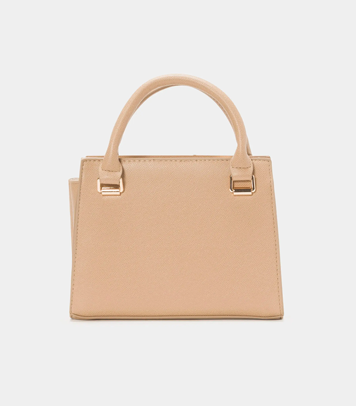 BEBE ZURI SMALL SATCHEL (ALMOND)