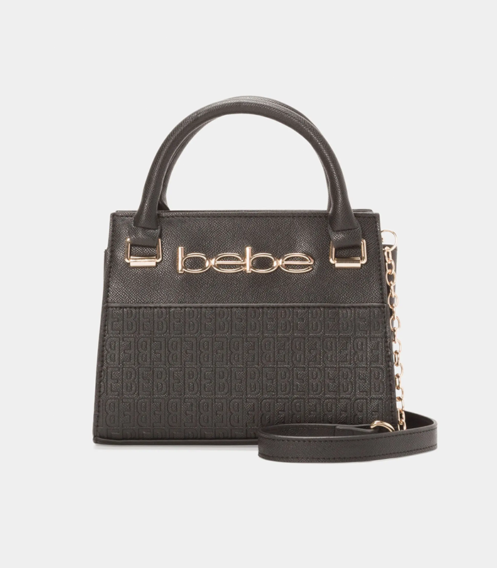 BEBE ZURI SMALL SATCHEL (BLACK)