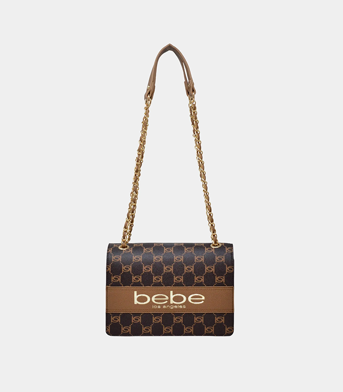 BEBE SERENA MONOGRAM SHOULDER BAG