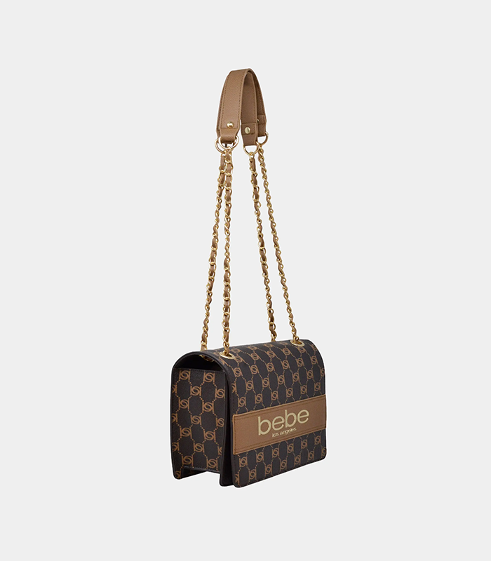 BEBE SERENA MONOGRAM SHOULDER BAG