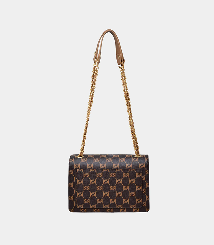 BEBE SERENA MONOGRAM SHOULDER BAG