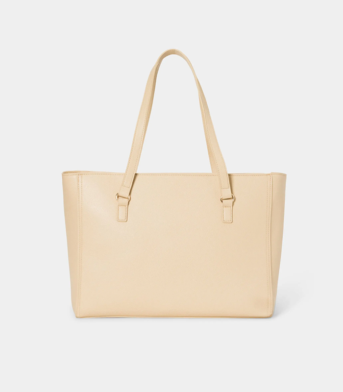 BEBE TANYA TOTE W/ LOGO POUCH (BEIGE)