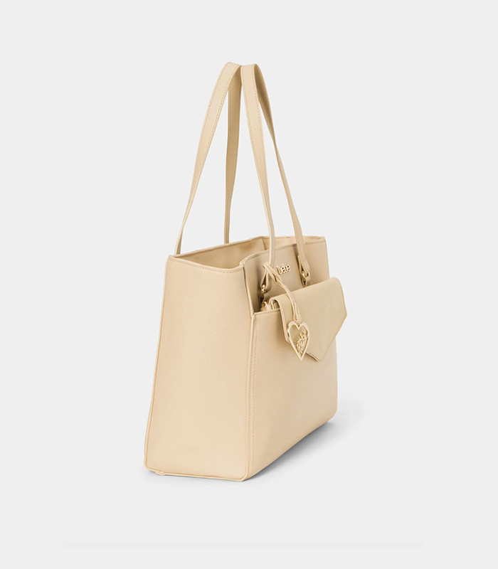 BEBE TANYA TOTE W/ LOGO POUCH (BEIGE)