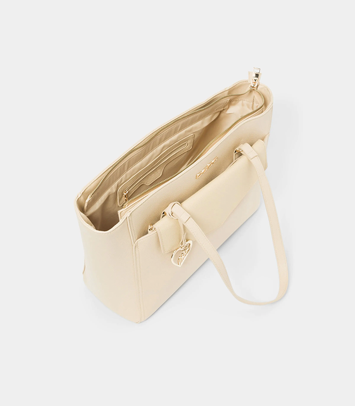 BEBE TANYA TOTE W/ LOGO POUCH (BEIGE)