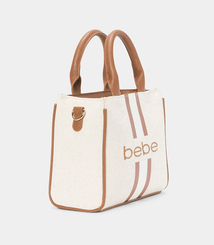 BEBE PAISLEY MINI CANVAS SATCHEL (CARAMEL)